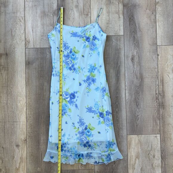 Vintage My Michelle Womens Y2K Fairy Floral Midi Dress Size 11/12 Blue Romantic - Picture 10 of 13